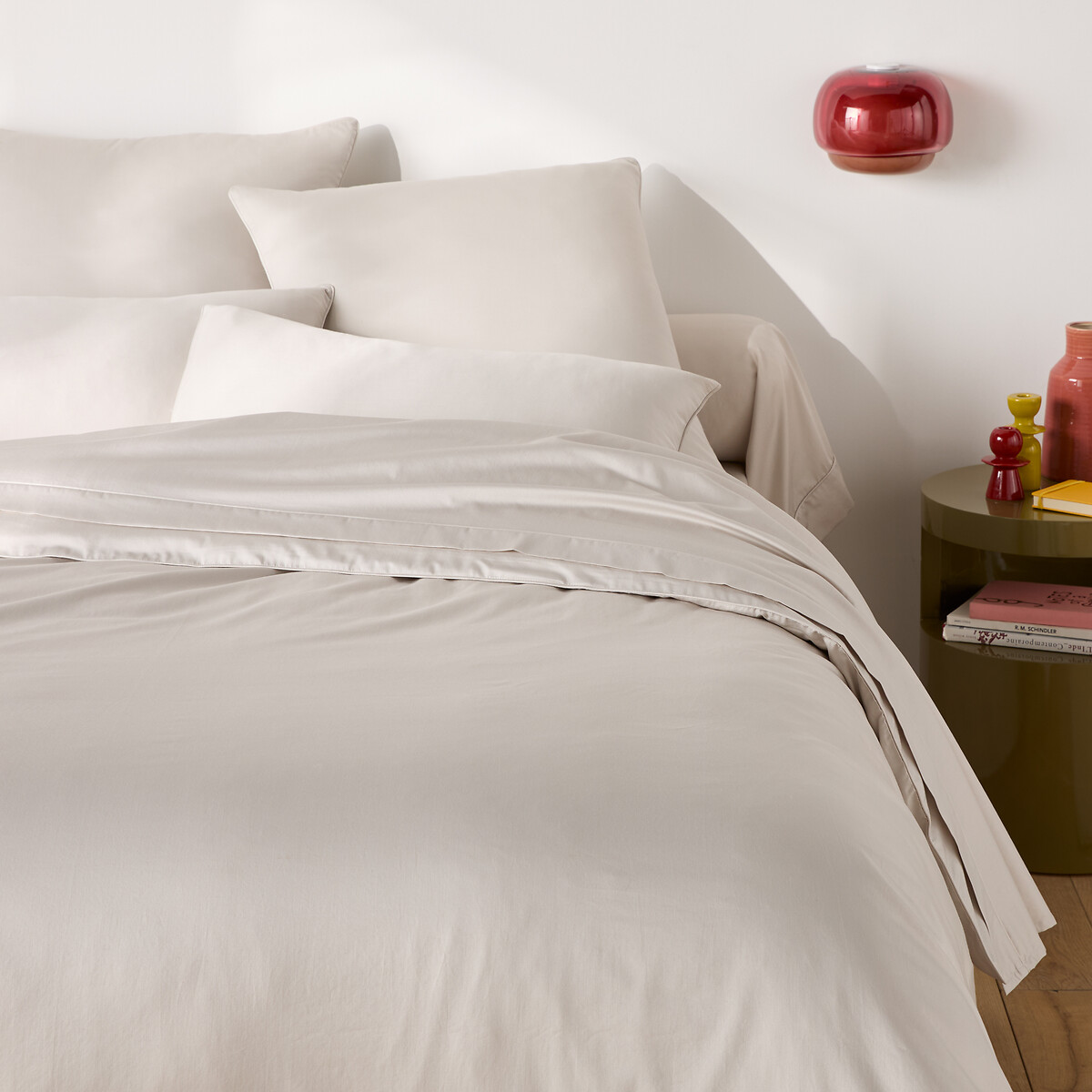 Housse de couette en satin de coton, Opale