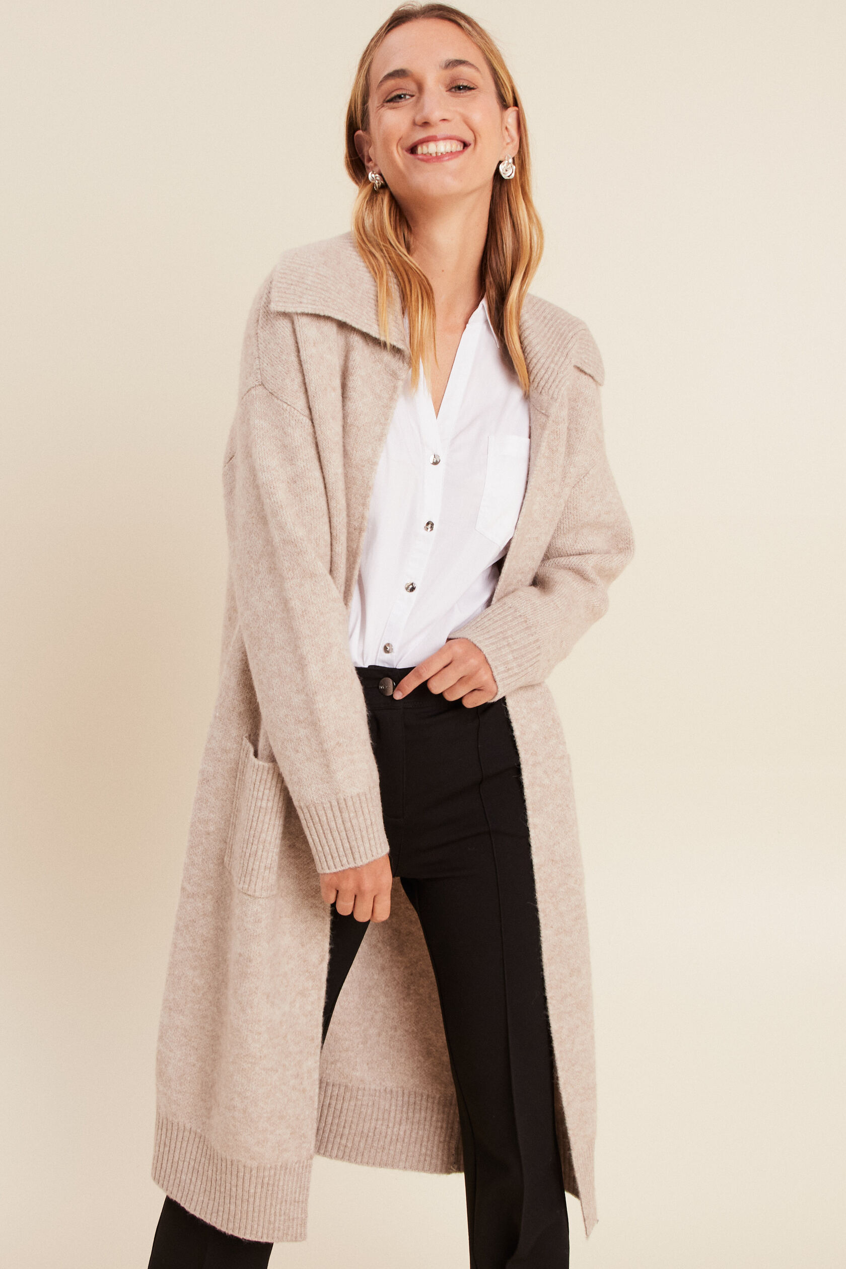 Gilet long beige femme, BREAL