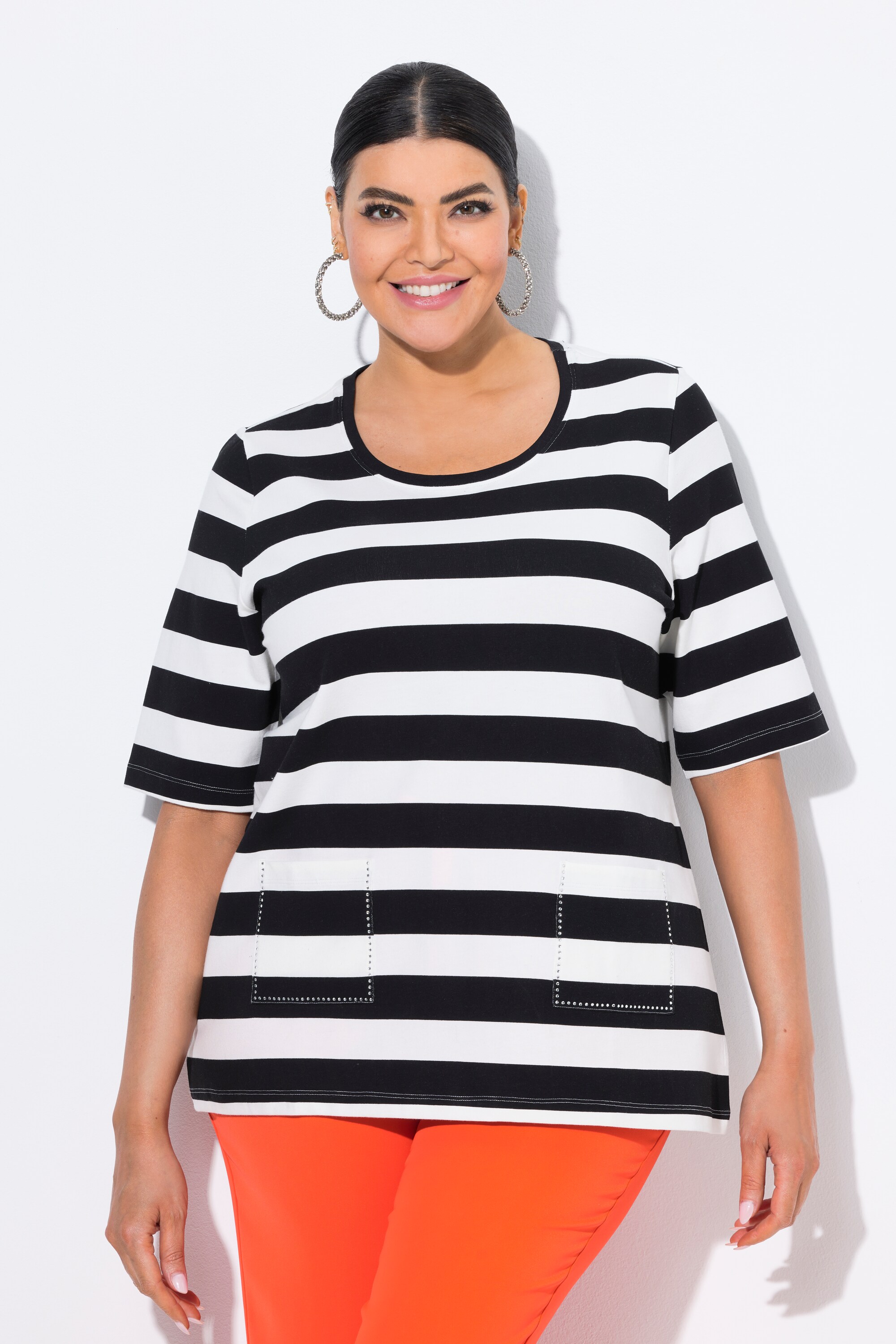T-shirt rayé avec poches, ULLA POPKEN