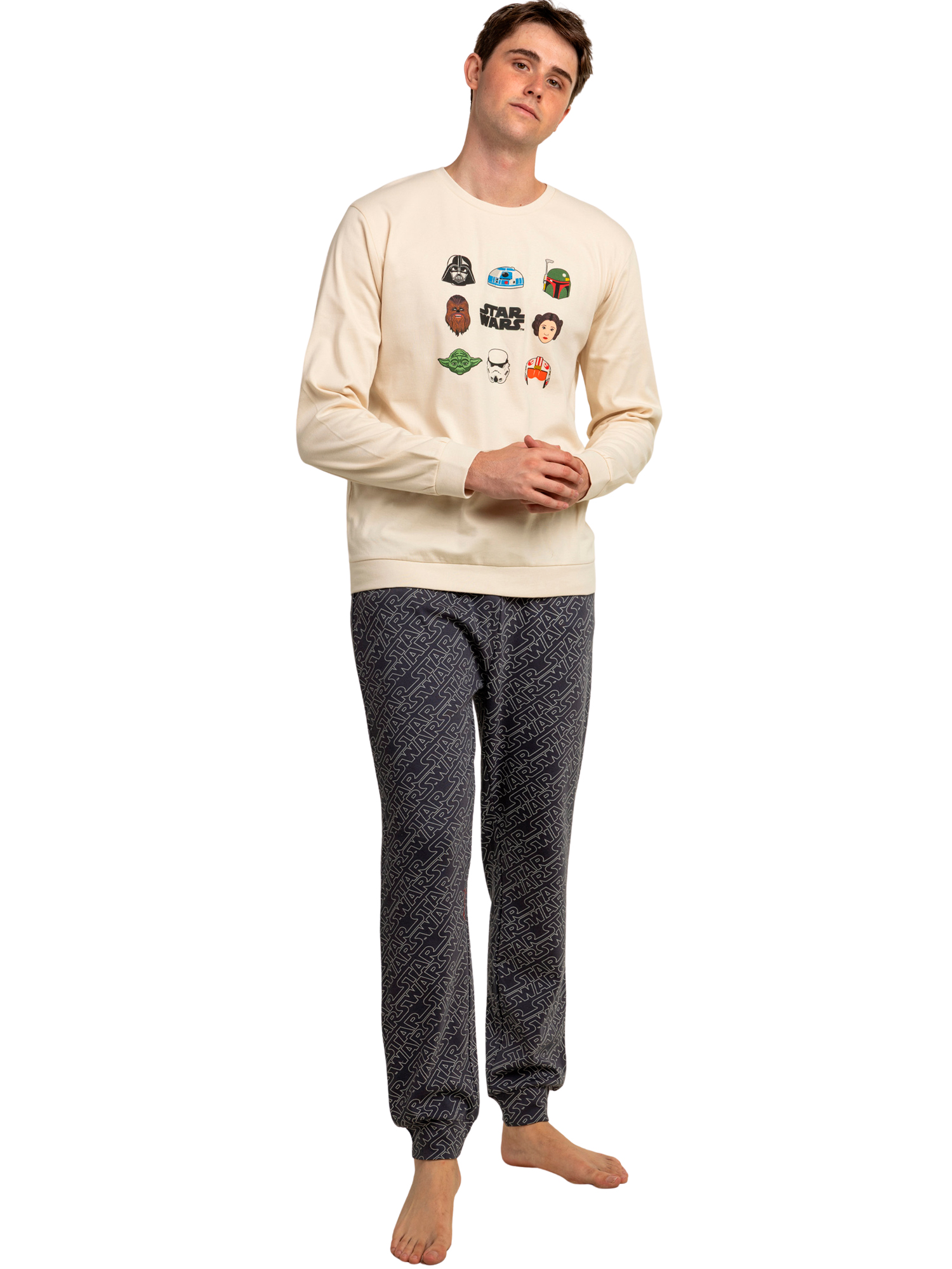 Pyjama pantalon top manches longues Galaxy Face Star Wars, ADMAS