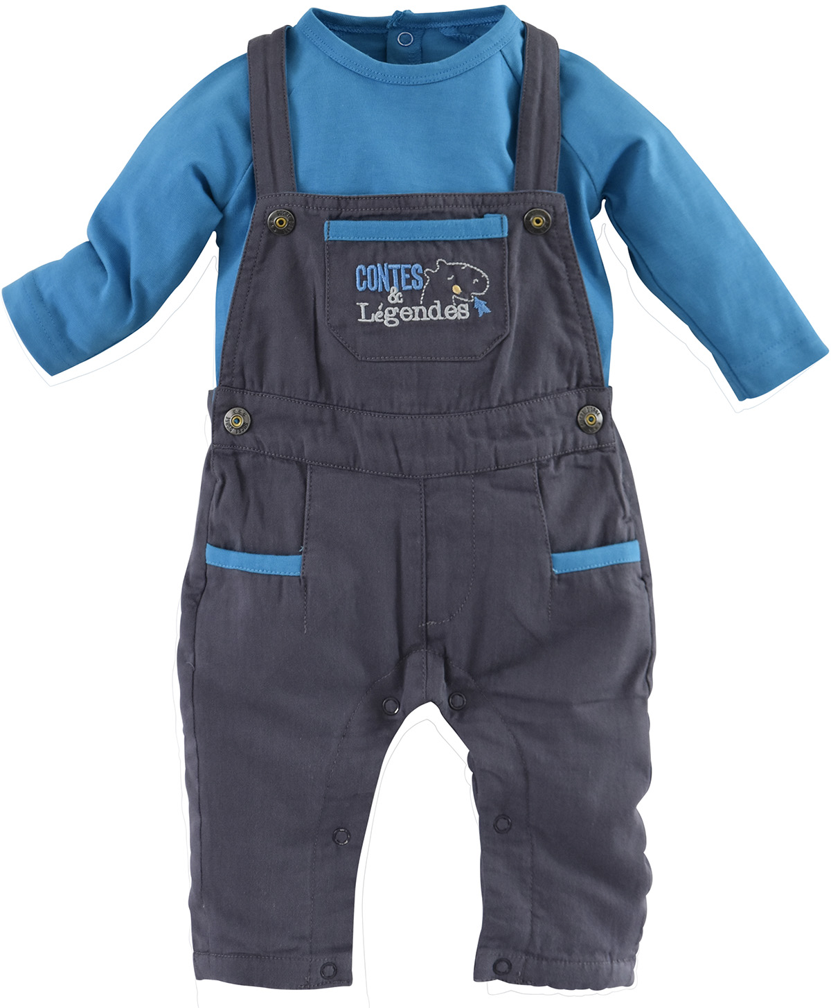 Ensemble salopette garcon anthracite, SUCRE D'ORGE