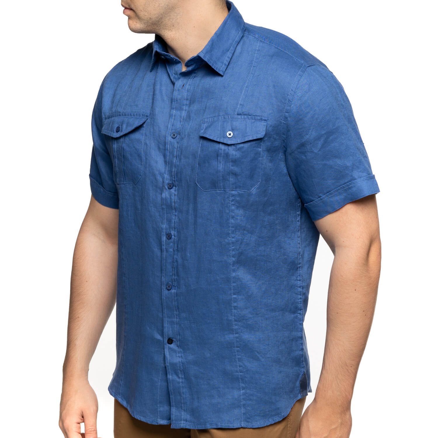 Chemise en lin manches courtes POCKET, SHILTON