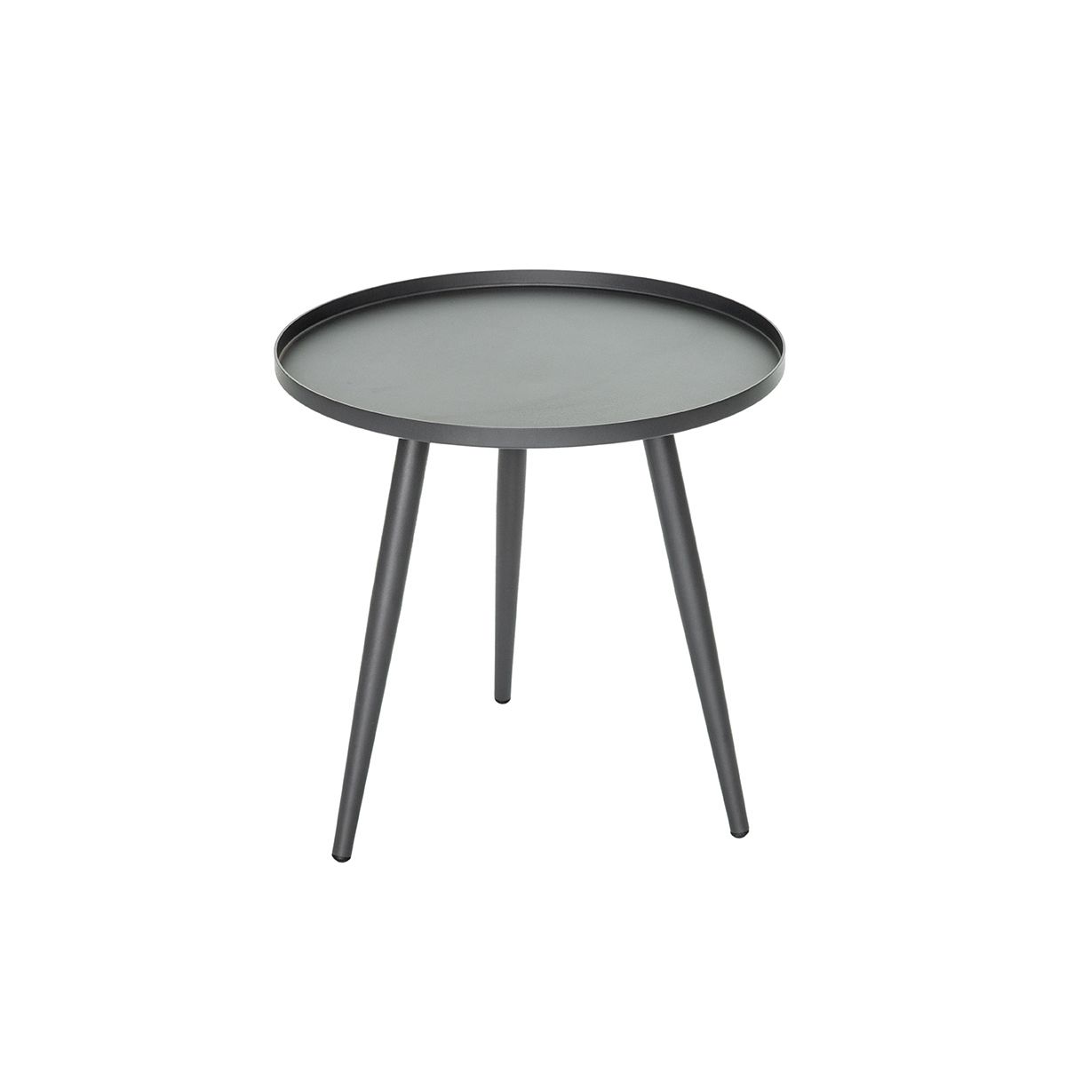 table basse gigogne ronde grise en aluminium antiparos Ø 50 x cm