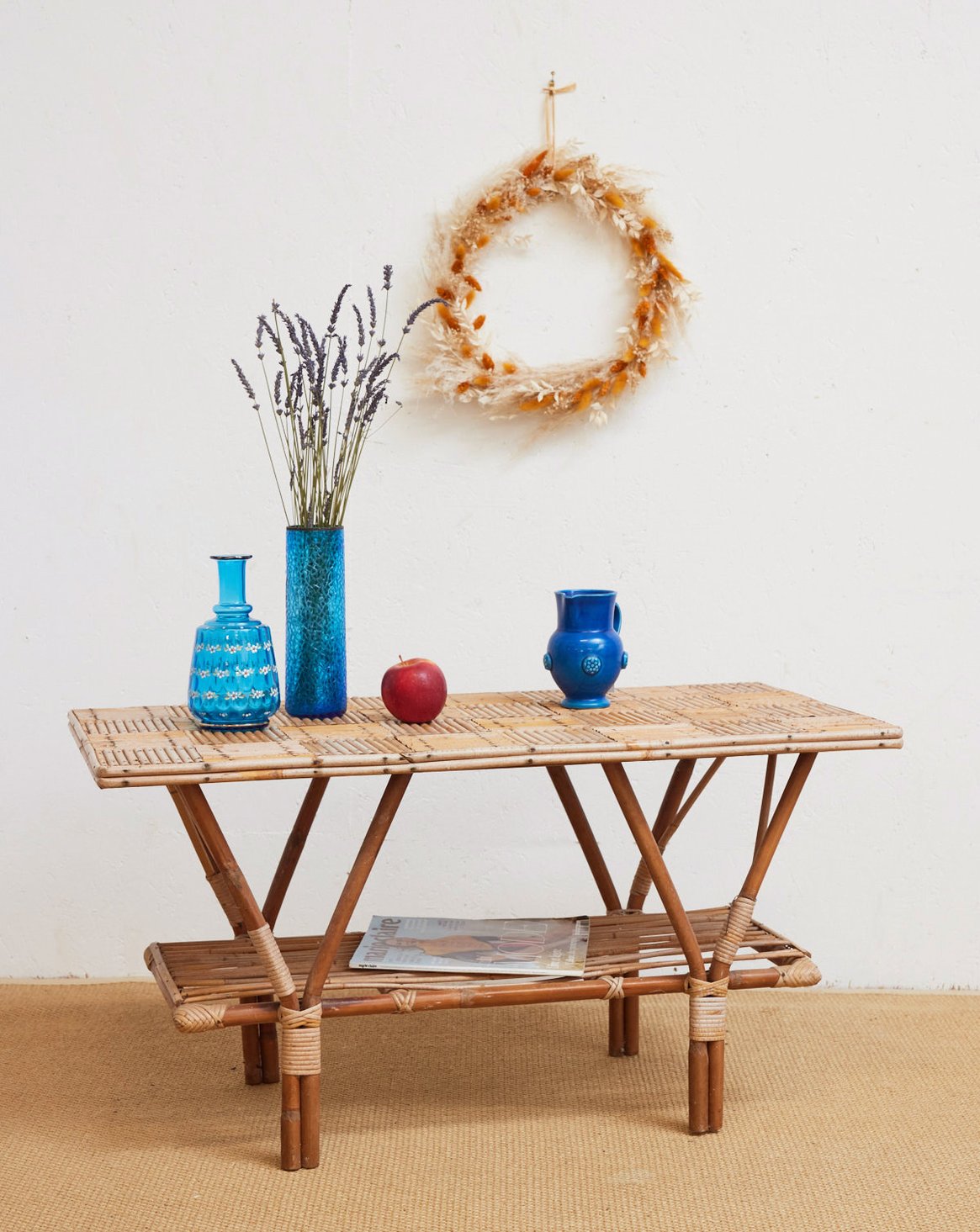 Table basse en rotin Léonie N°1106 - Bon état, DEBONGOUT