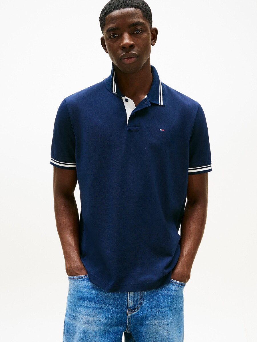 Polo regular à col contrasté