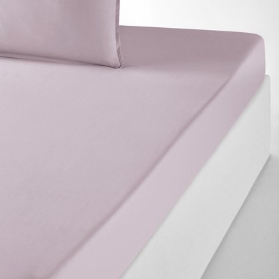 Plain Fitted Sheet in Organic Cotton Percale LA REDOUTE INTERIEURS