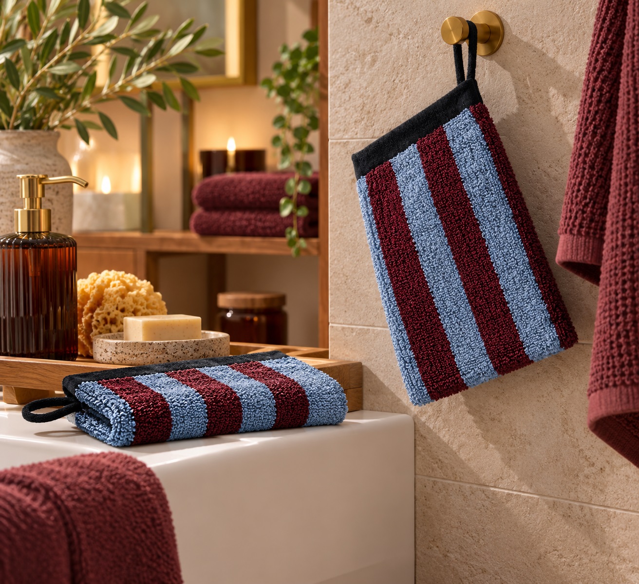 Lot de 2 gants de toilette Symphonie Solaire, EDEN