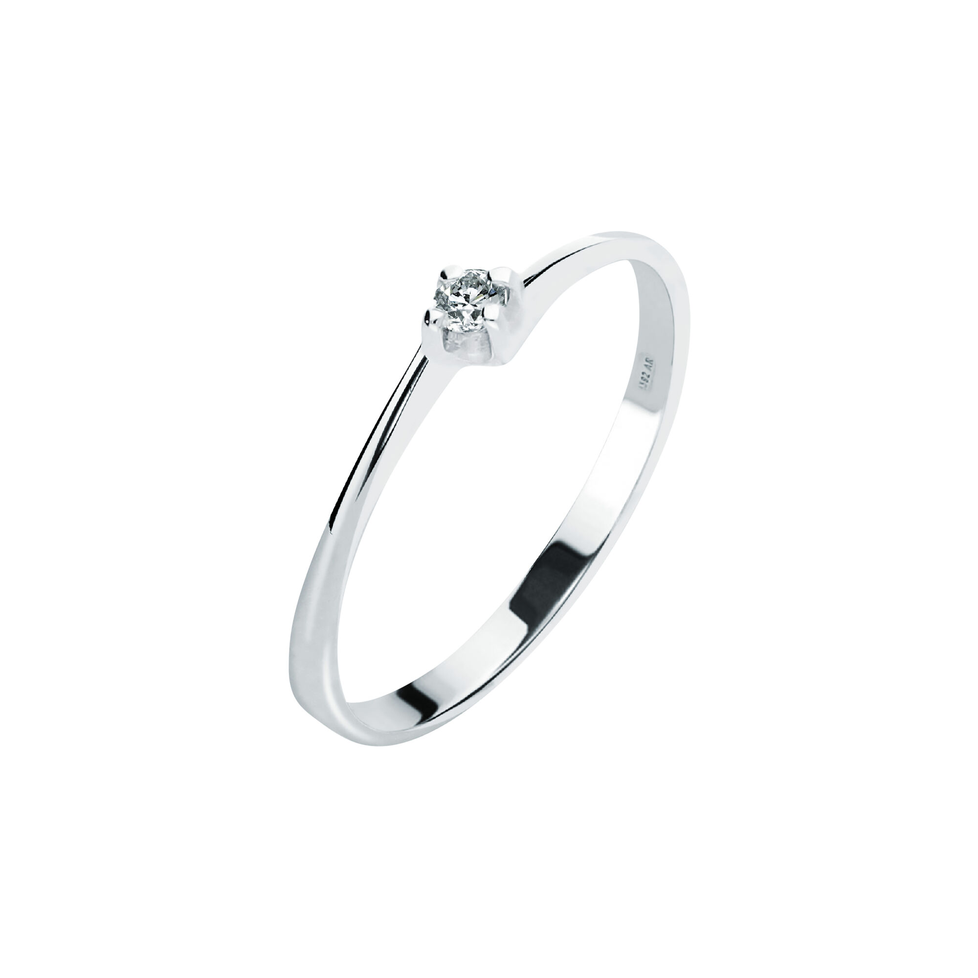 Bague en or blanc 750, diamants PROMESSE, BLUESPIRIT