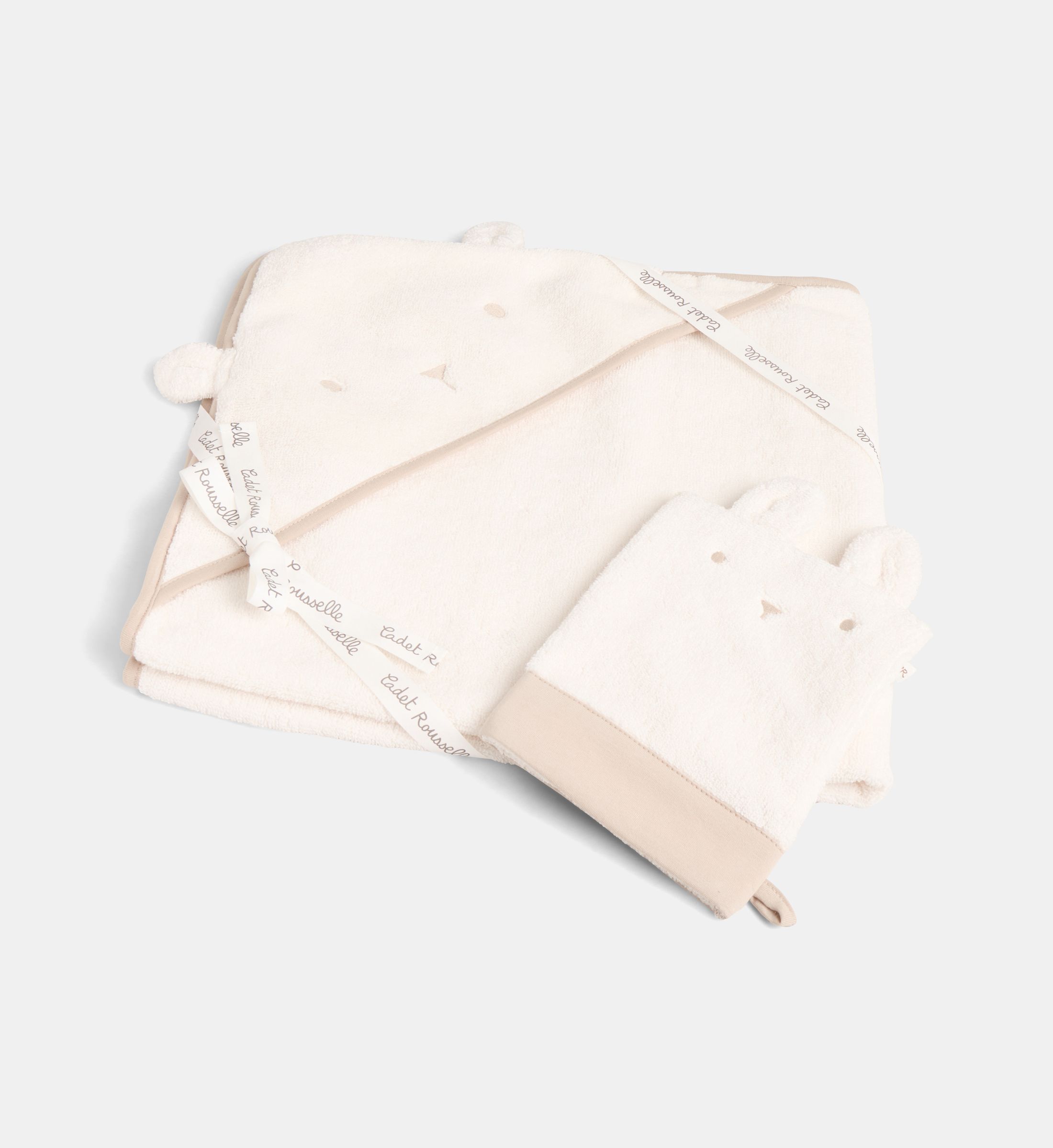 Ensemble 2 pièces aliapa cape de bain et gant coton, CADET ROUSSELLE