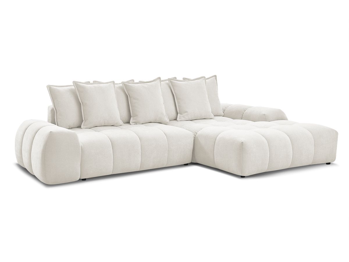 Canapé d'angle convertible 3 places en tissu texturé, EVEREST, BOBOCHIC