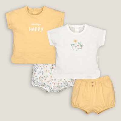 Pack of 2 T-Shirt/Bloomers Outfits in Cotton LA REDOUTE COLLECTIONS