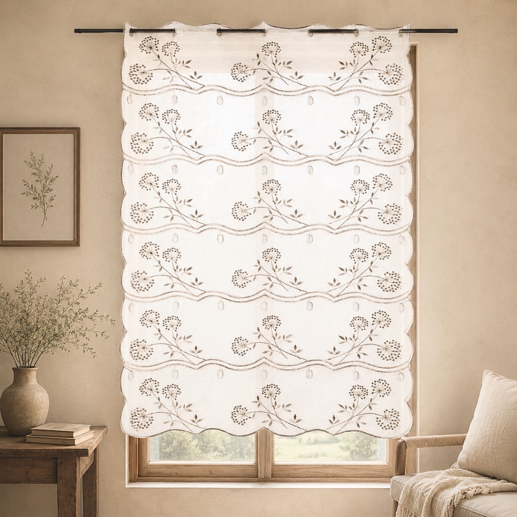 Modulable brodé à motifs floraux, HOME MAISON