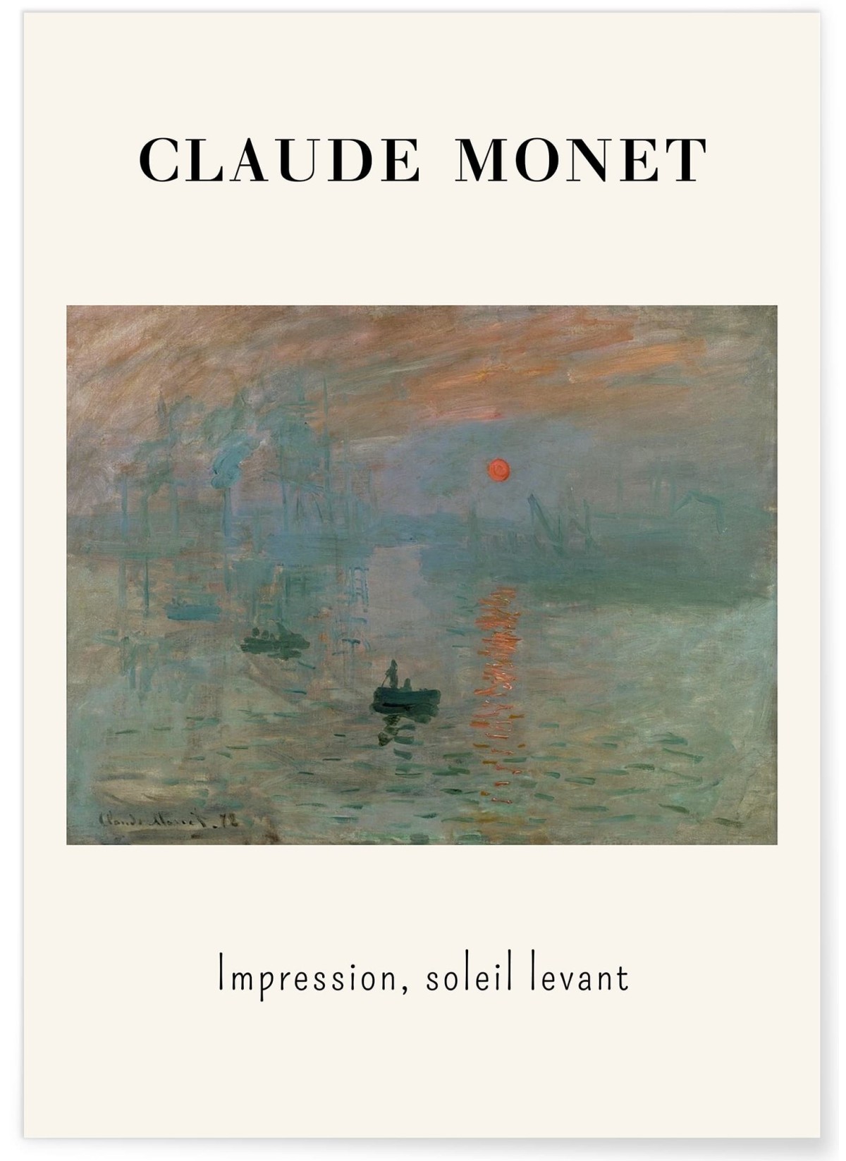 Affiche Claude Monet - Impression, Soleil Levant, L'AFFICHERIE