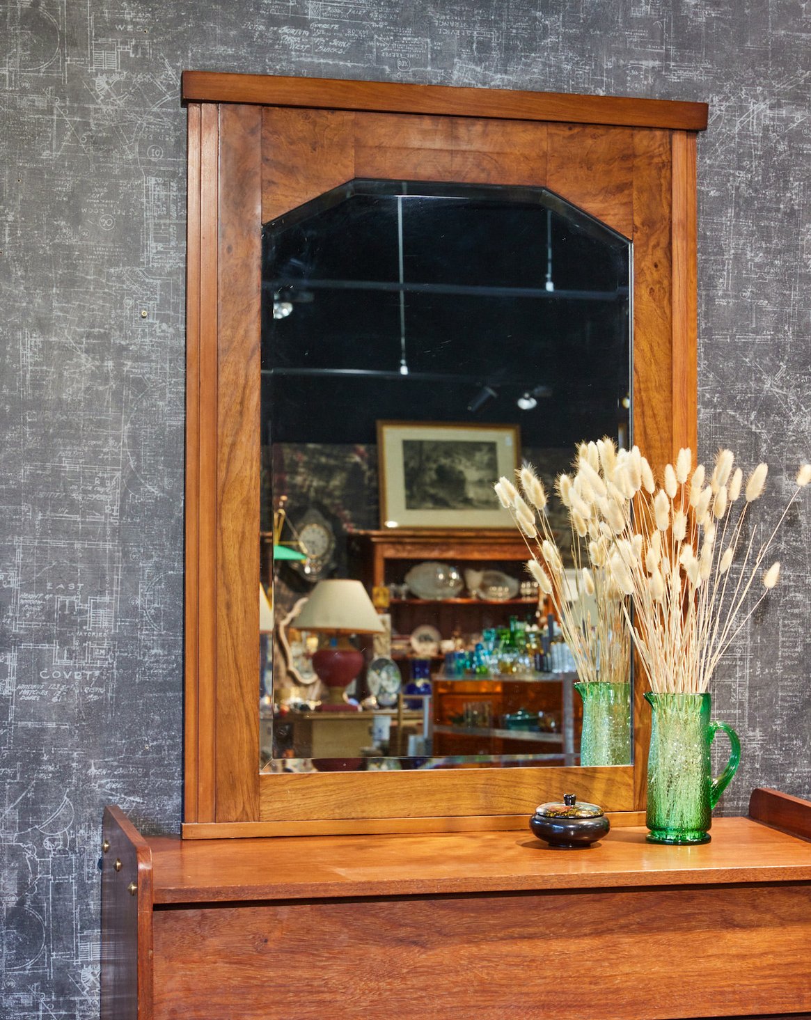 Miroir Art déco en bois Georges N°1227 - Bon état, DEBONGOUT
