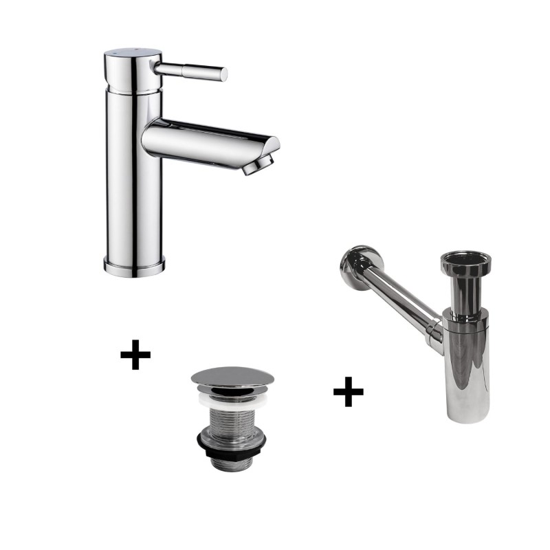 Robinet bec bas TAP + bonde LIV + siphon SIMON, MOB IN