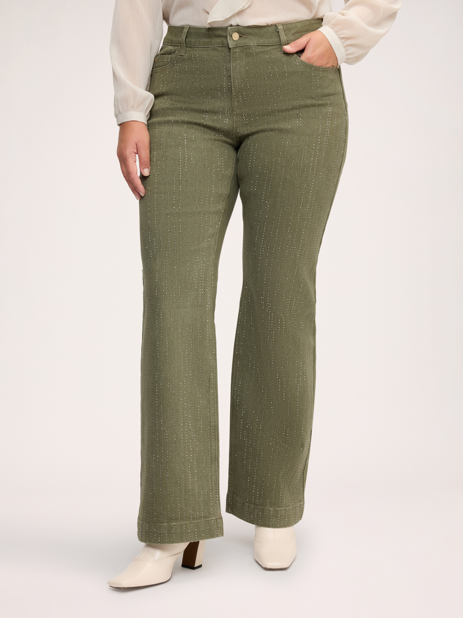 Pantalon flare avec applications, FIORELLA RUBINO