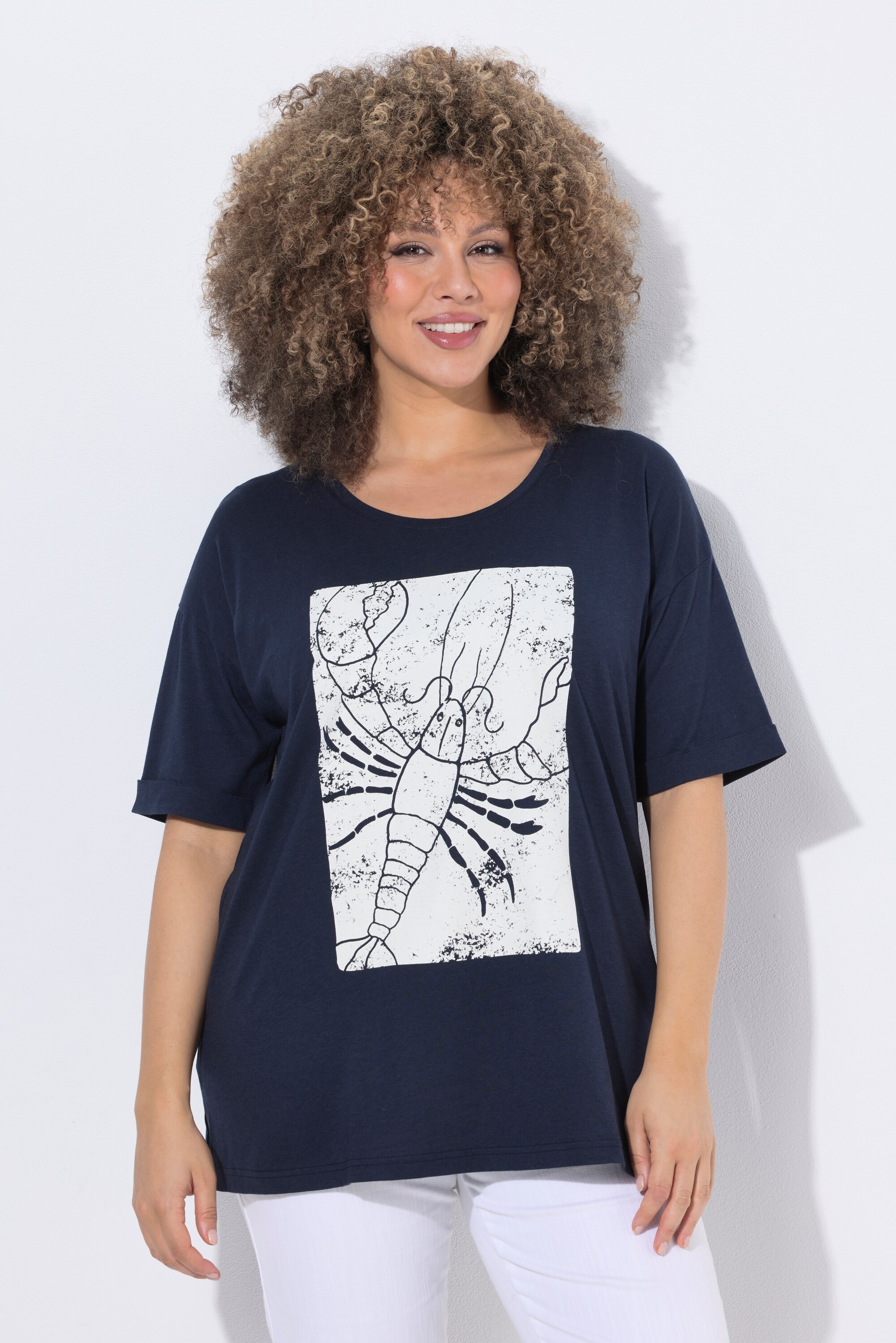 T-shirt en modal mélangé, motif homard, ULLA POPKEN