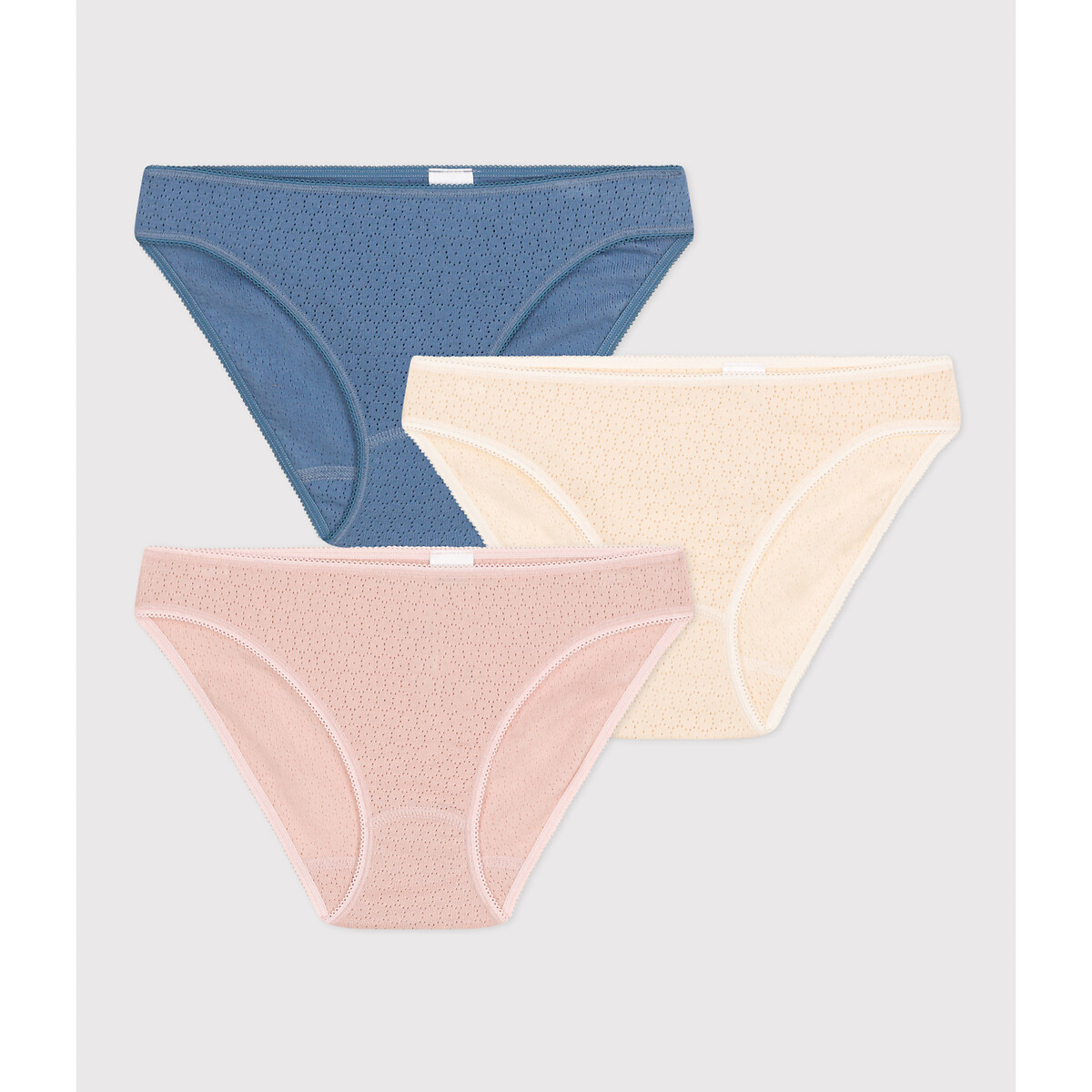 Pack of 3 Knickers in 1/1 Ribbed Cotton