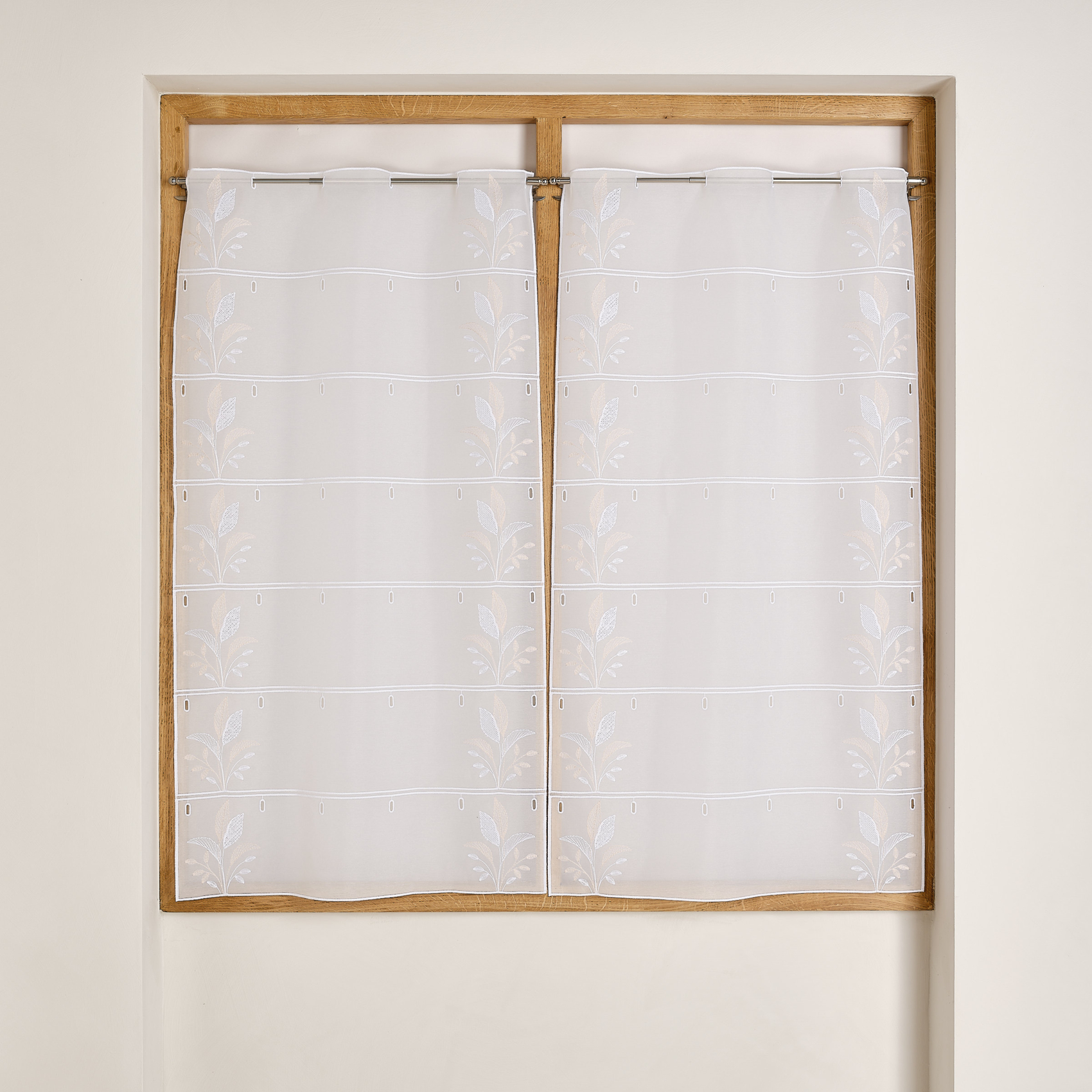 Modulable brodé à motif feuilles - QABANE, HOME MAISON