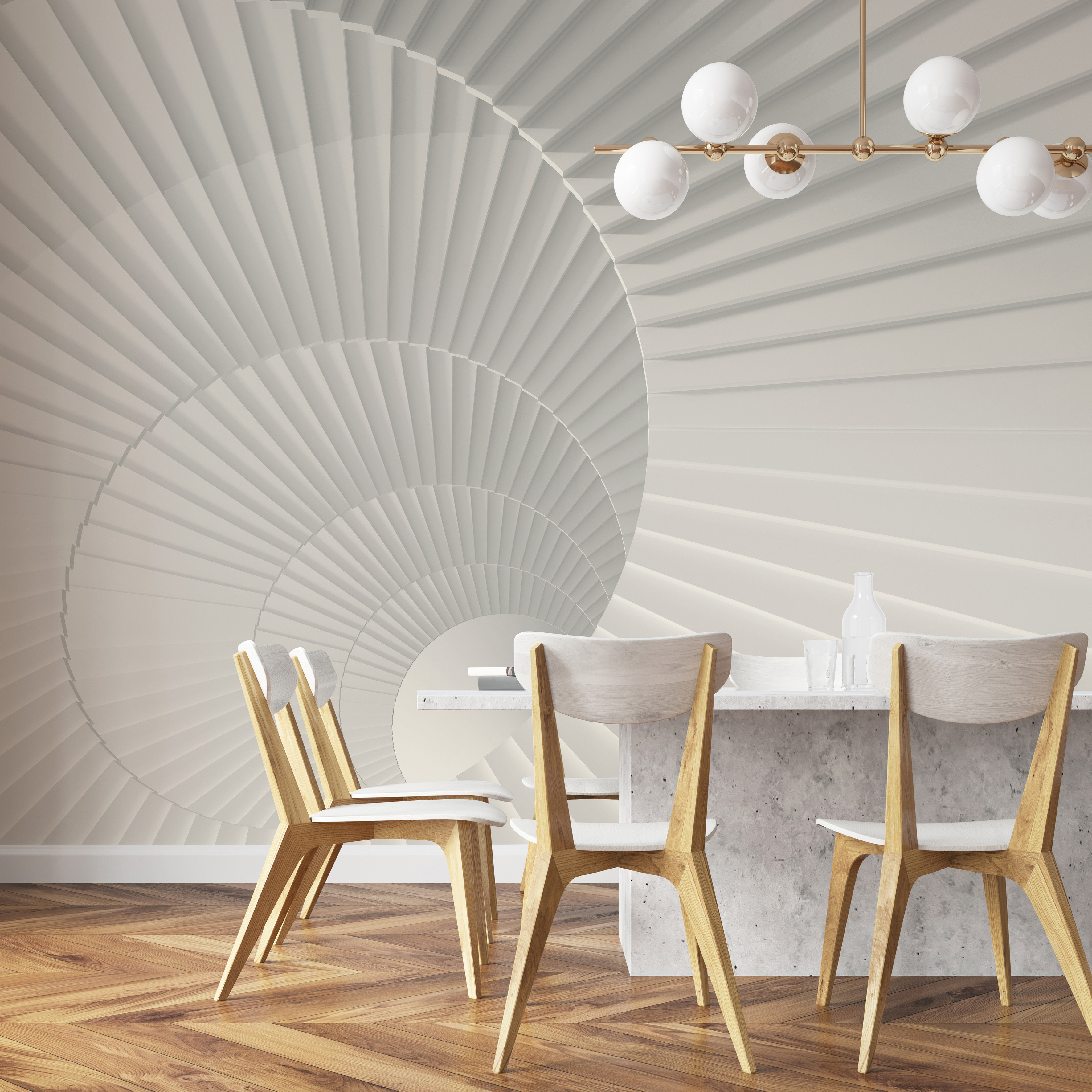Papier peint panoramique WHITE SPIRAL, LE PAPIERS DE NINON