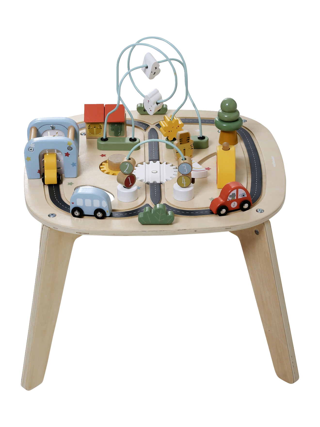 Table d'activités circuit de voitures en bois, VERTBAUDET