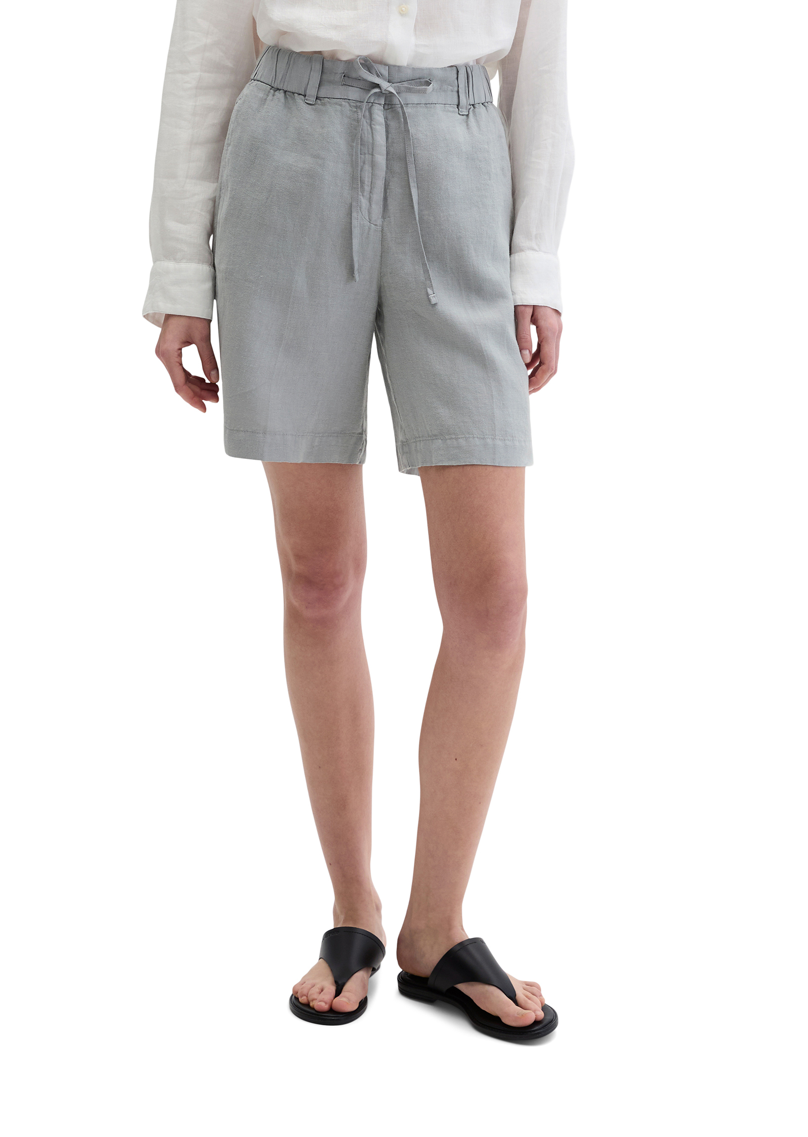 Short en lin relaxed avec ceinture élastique, MARC O'POLO