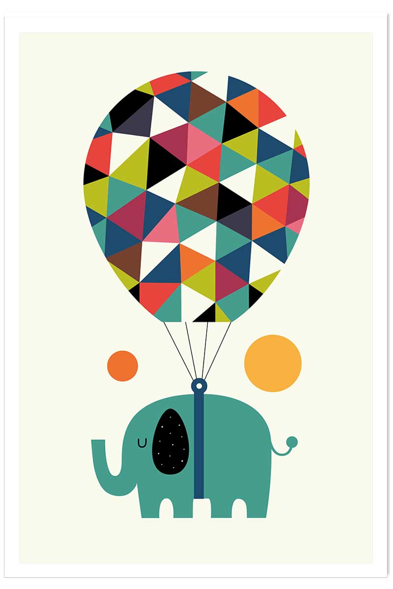 Affiche enfant hot air balloon jumbo, HEXOA