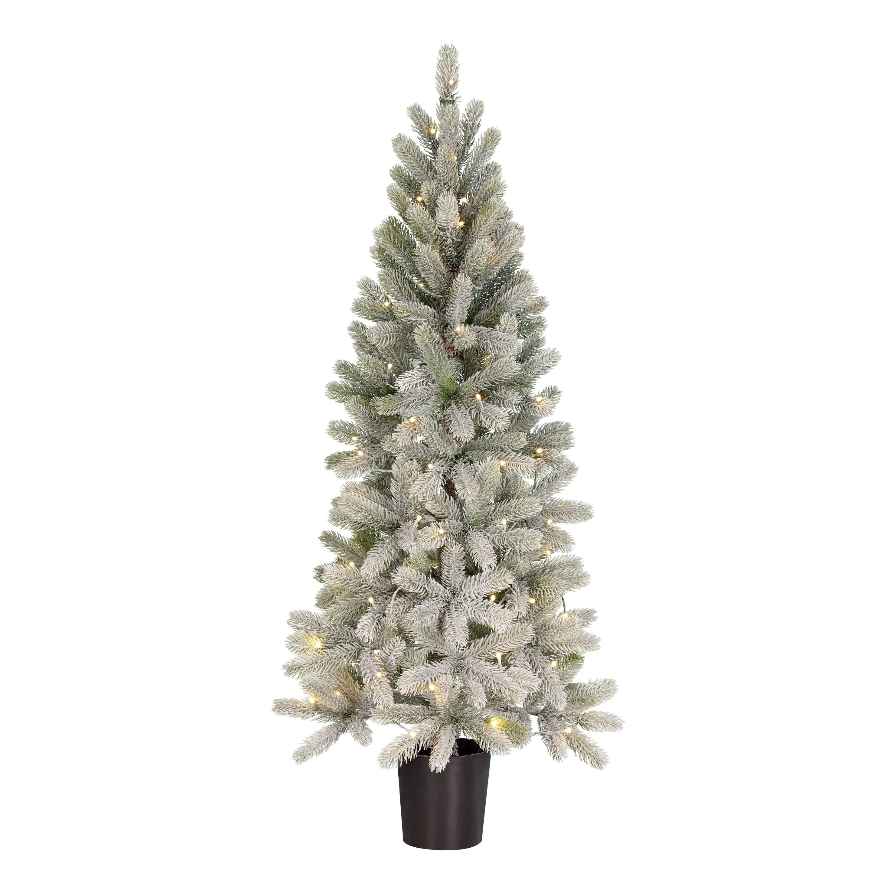 Sapin de Noël artificiel enneigé avec LED H120 cm NAGOYA, BLACK BOX TREES