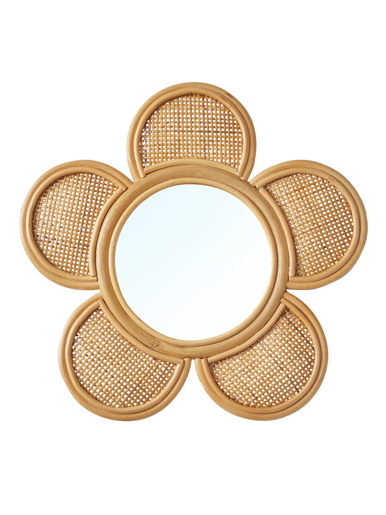 Miroir XL rotin et cannage Fleur, VERTBAUDET