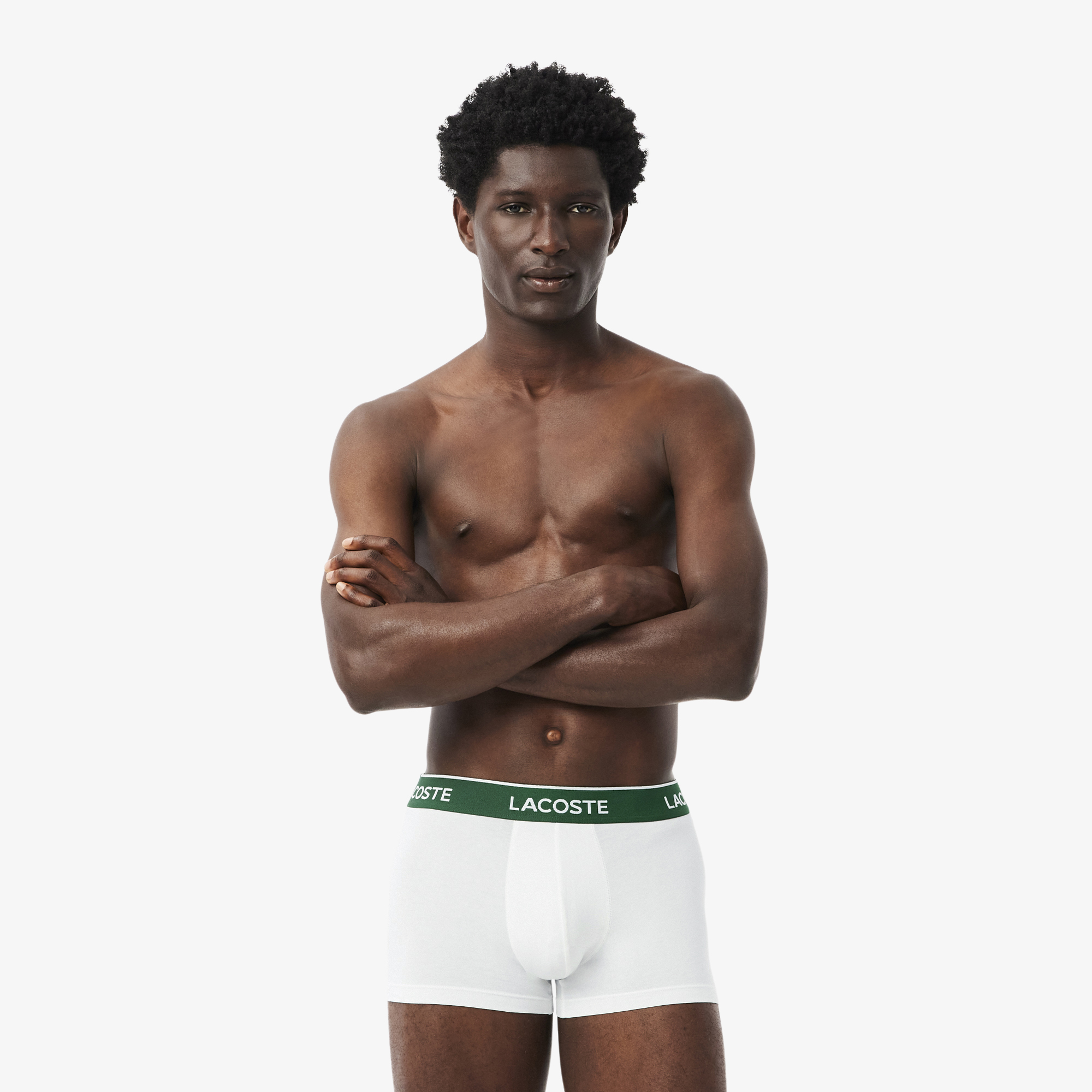 Lot de 3 boxers courts coton stretch, LACOSTE