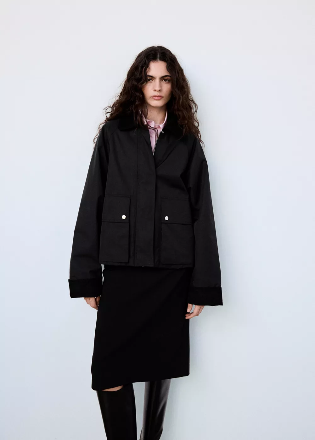 Parka coton en velours côtelé, MANGO
