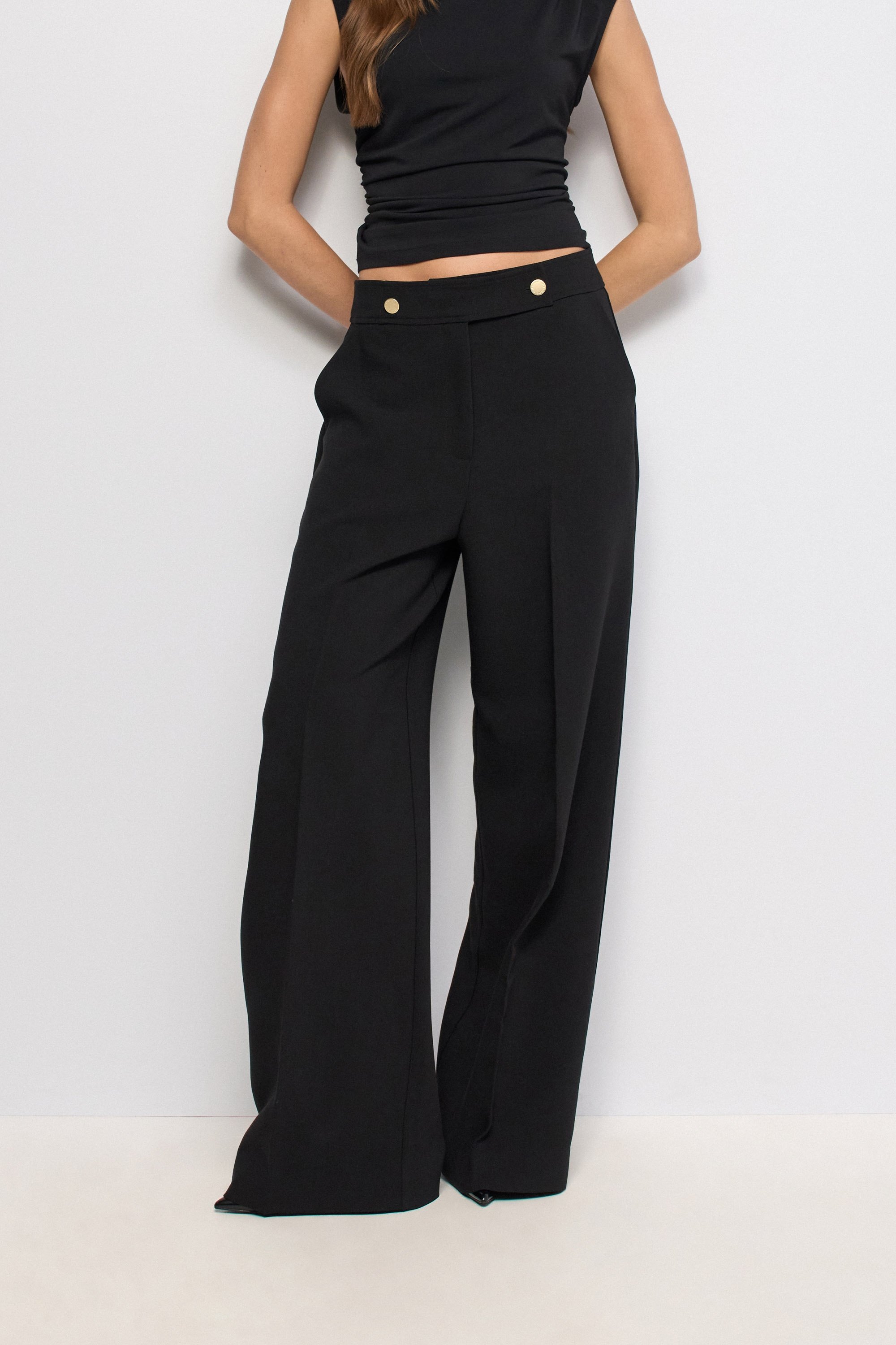 PANTALON EN TISSU À JAMBE WIDE, SALSA JEANS
