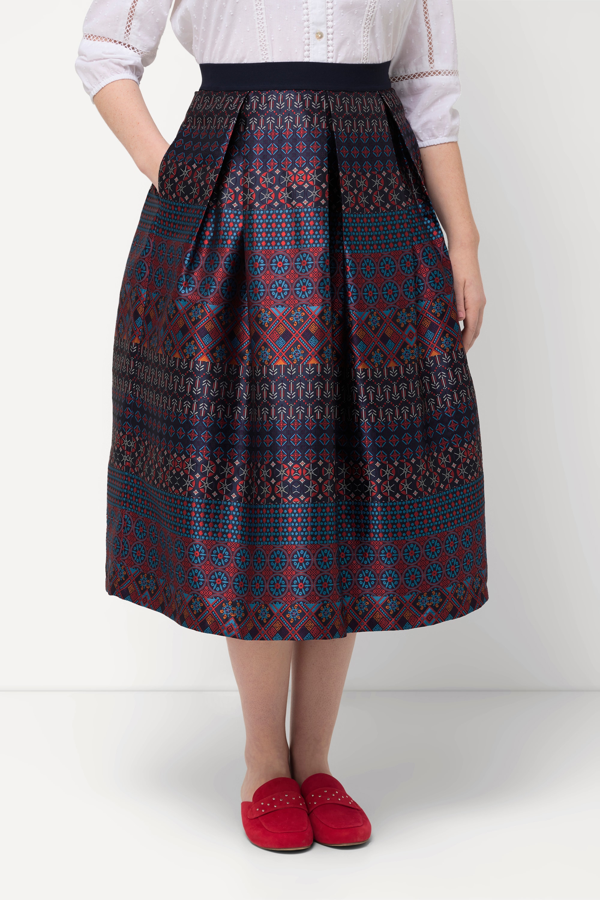 Jupe esprit champêtre, motif à rayures, ULLA POPKEN