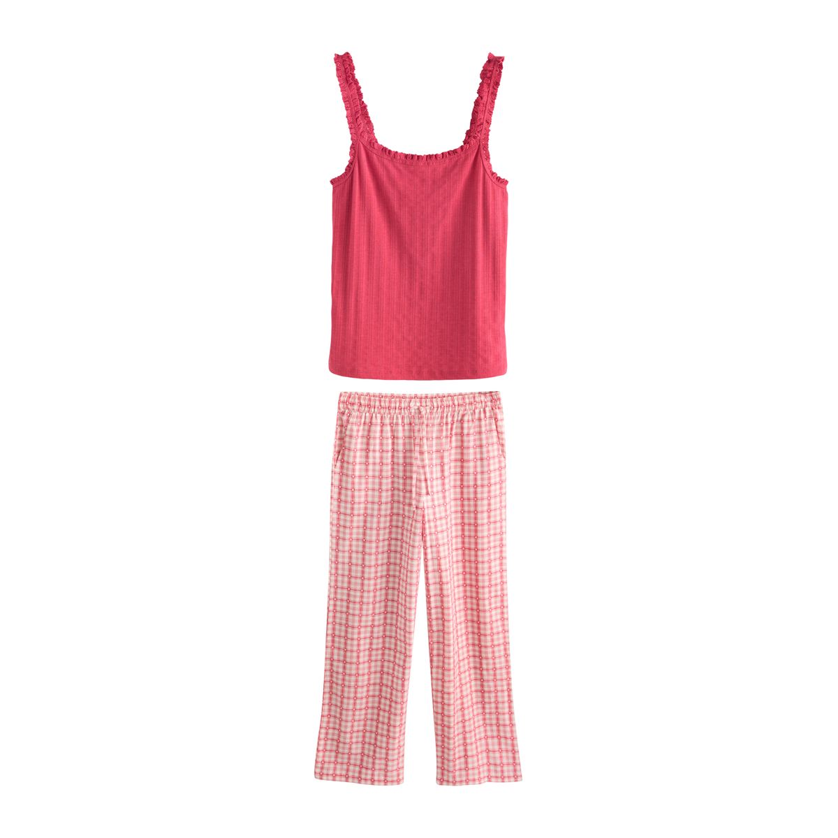 Pyjama à motif cœur et débardeur côtelé, NEXT