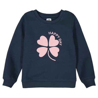 Slogan Print Sweatshirt in Cotton Mix with Crew Neck LA REDOUTE COLLECTIONS