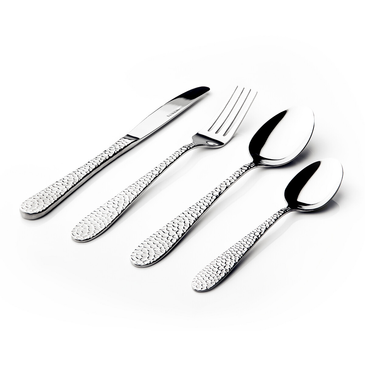 16 Piece Hammered Stainless Steel Cutlery Set