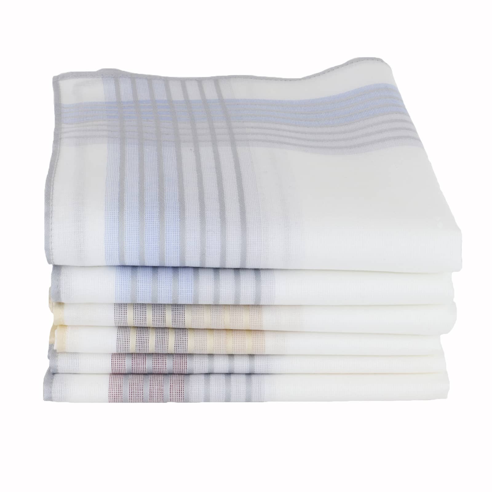 Lot de 6 mouchoirs 100% coton- MARCEAU, LINANDELLE