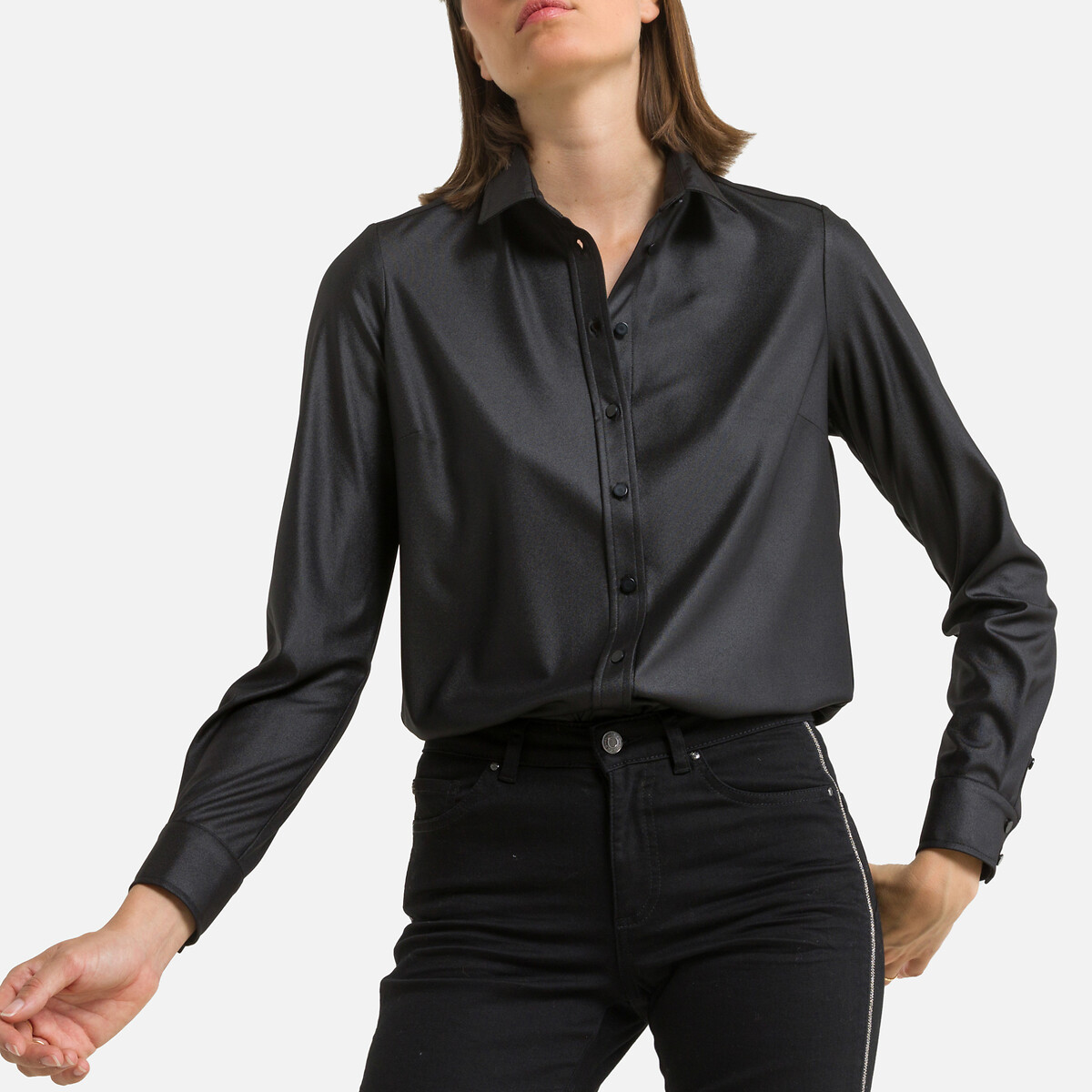 Рубашка С длинными рукавами 36 (FR) - 42 (RUS) черный