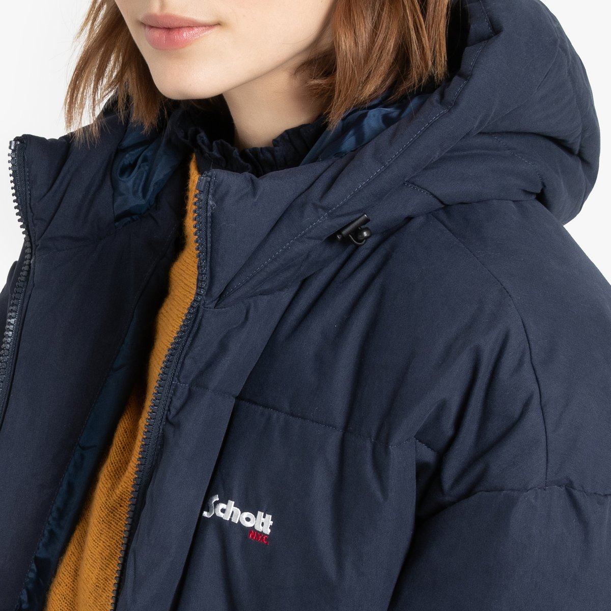 Куртка LaRedoute Стеганая унисекс с капюшоном широкая Alaska XS синий, размер XS - фото 3