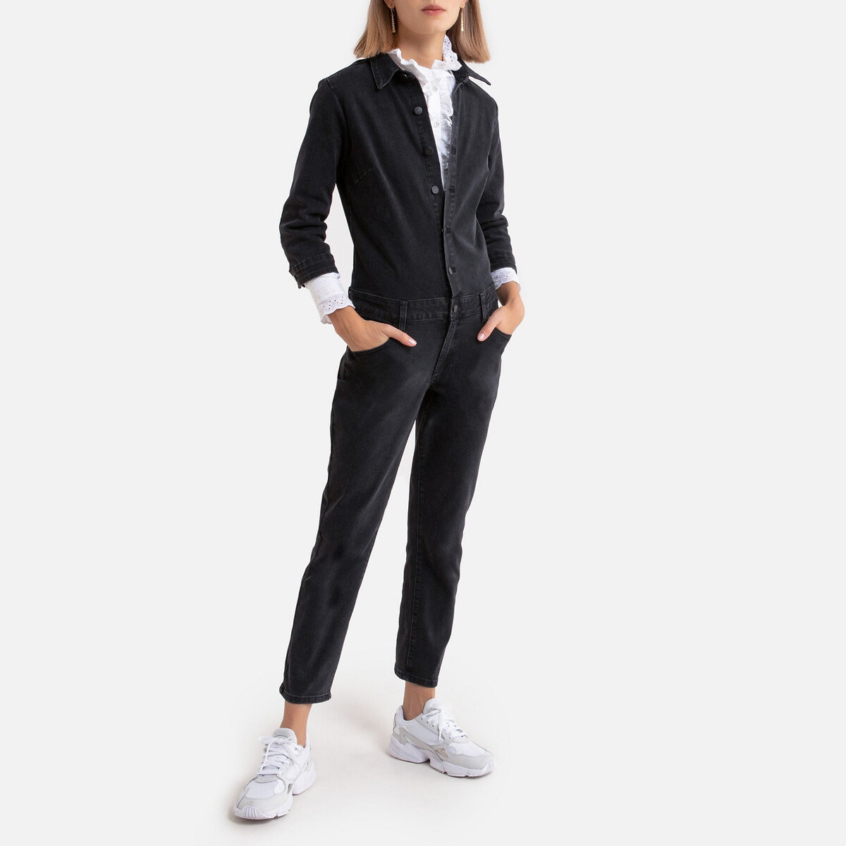 

Комбинезон La Redoute, Черный, Джинсовый рукава 34 узкий покрой S черный