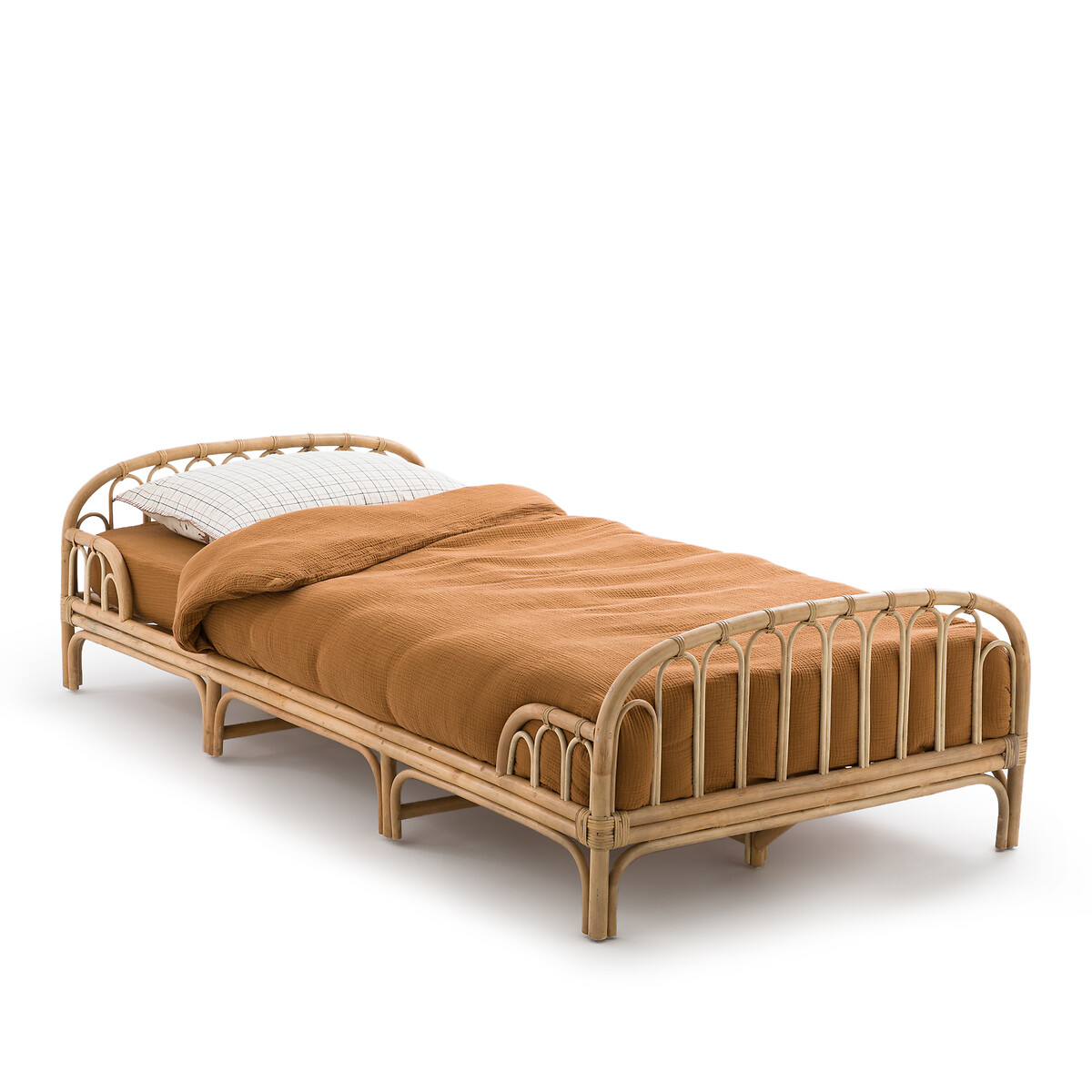  Кровать детская из ротанга Albin 90 x 190 см бежевый