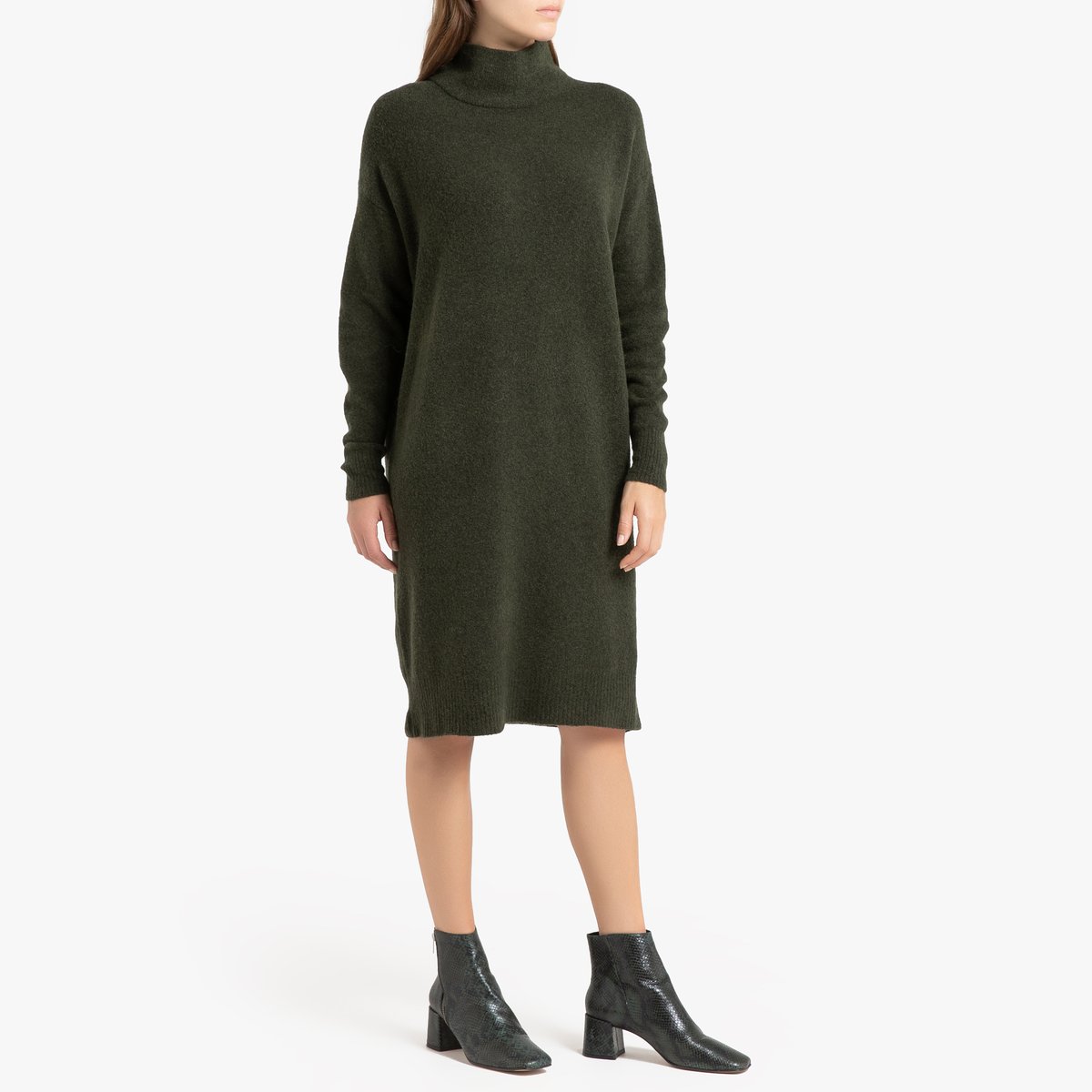 Платье-пуловер La Redoute Длинное с длинными рукавами DAMSVILLE XS/S зеленый, размер XS/S Длинное с длинными рукавами DAMSVILLE XS/S зеленый - фото 2