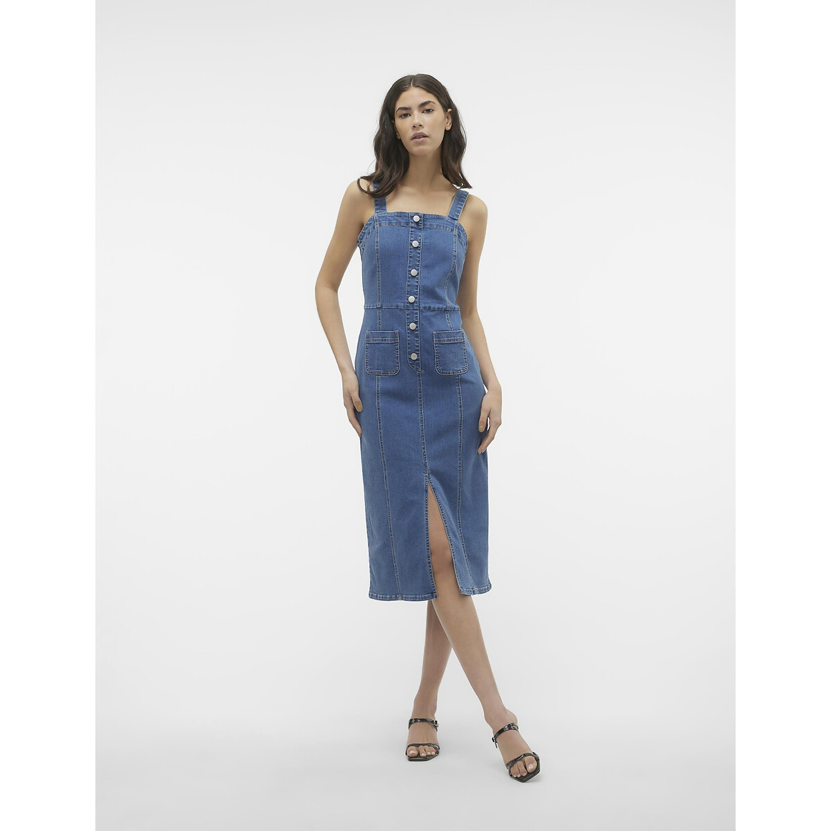 Платье-комбинезон из джинсовой ткани  S синий LaRedoute, размер S