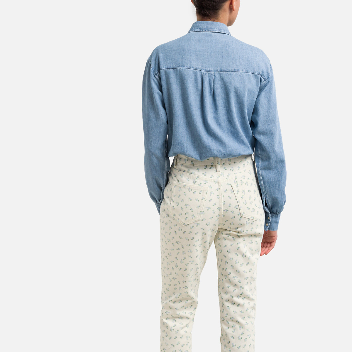 Рубашка Из джинсовой ткани с воланами M синий LaRedoute, размер M - фото 4