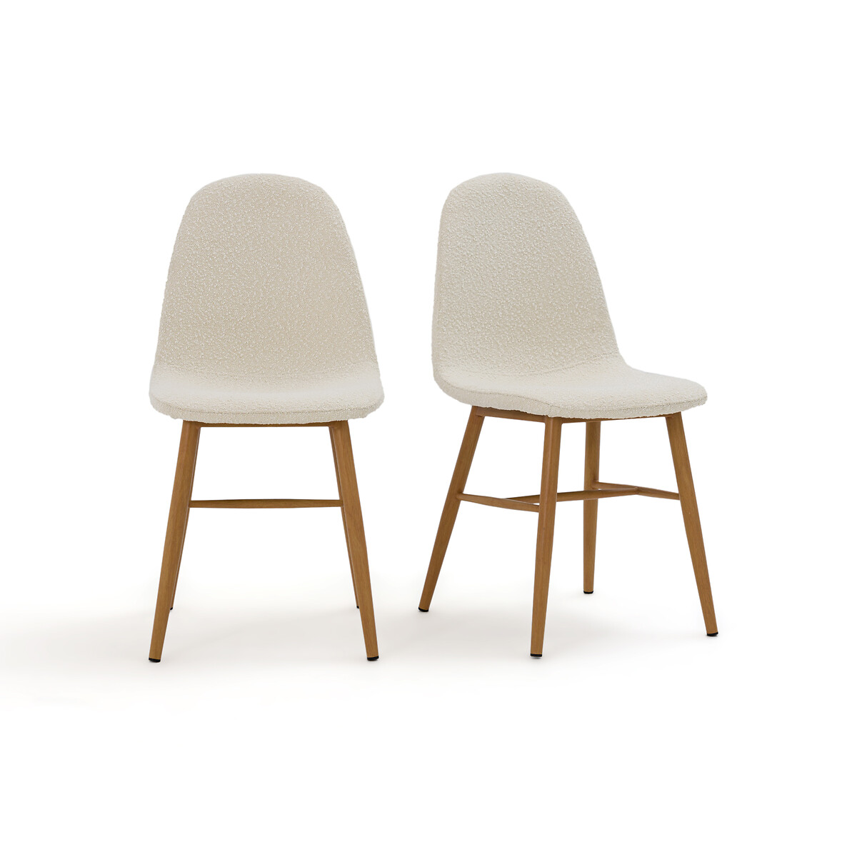 Комплект из двух стульев с Обивкой из буклированной ткани Polina единый размер бежевый