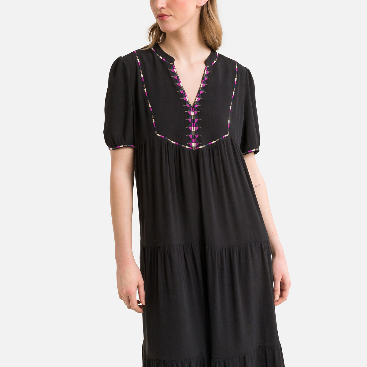 Платье Объемное с короткими рукавами TISOLDE 2(M) черный