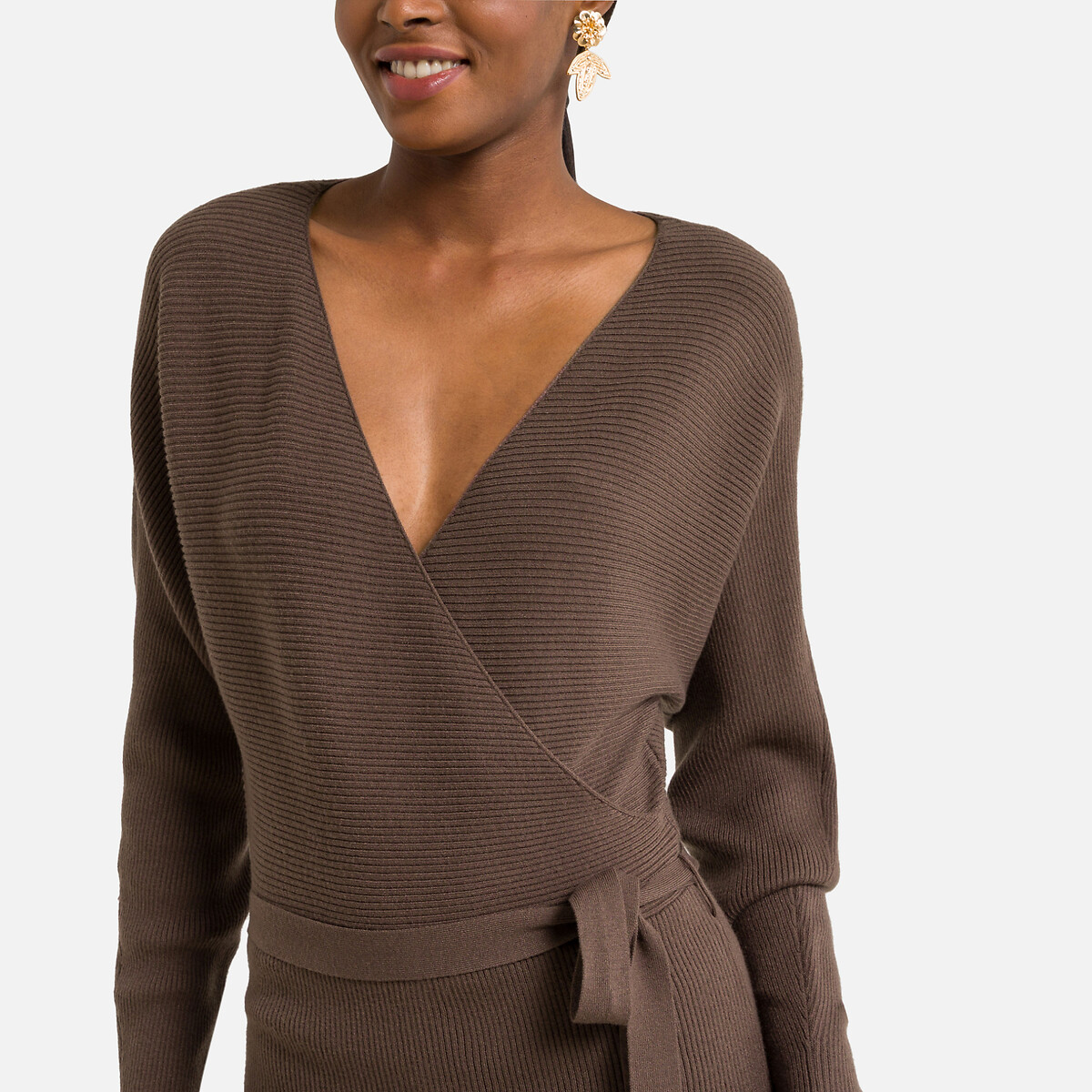 Платье-пуловер VERO MODA Платье-пуловер С завязками XL каштановый, размер XL - фото 3