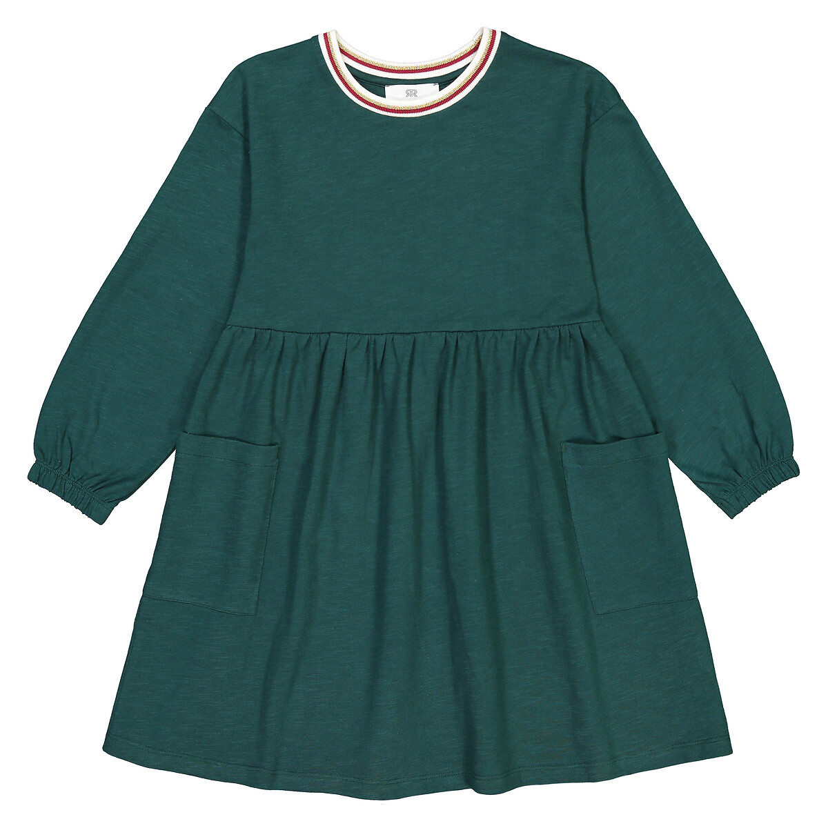 Платье LaRedoute С круглым воротником и длинными рукавами 3-12 лет 3 года - 94 см зеленый, размер 3 года - 94 см - фото 3