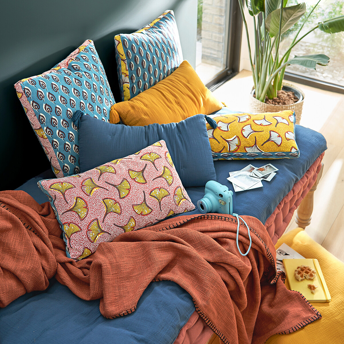 Чехол LaRedoute Для подушки из хлопка Lome 50 x 30 см розовый, размер 50 x 30 см - фото 3