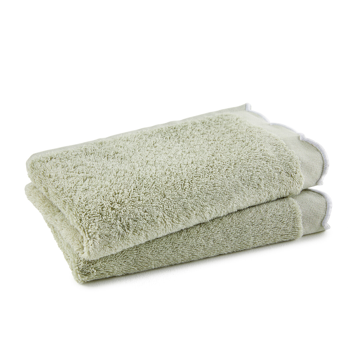 Комплект из двух полотенец для гостей из махровой ткани 500 гм Antoinette 30 x 50 см зеленый комплект из двух полотенец из плотной рифленой хлопковой ткани albi комплект из 2 зеленый